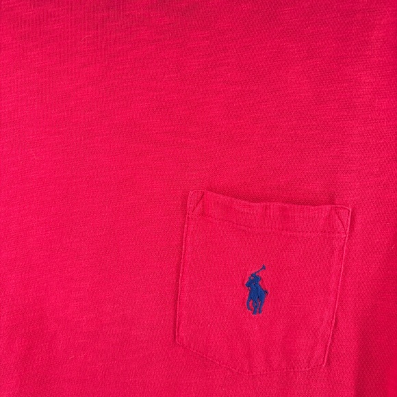 Polo Ralph Lauren T-Shirt Midi Dress Women’s Small Pink Red Slub Cotton - Picture 6 of 9